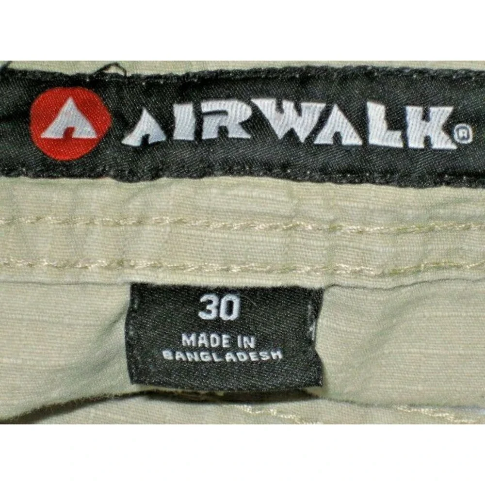 Mens Airwalk Tan Ripstop Cotton Flat Front Board Casual Shorts sz 30x10
